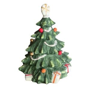 Vintage Mann 80’s Musical Christmas Tree Jingle Bells 7” Tall Shelf Sitter